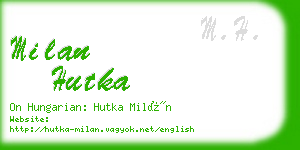 milan hutka business card